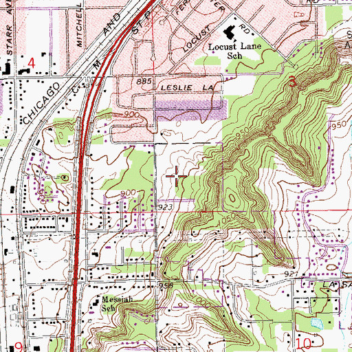 Topographic Map of Northstar Middle School, WI