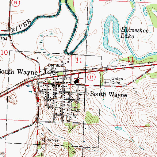 Topographic Map of Black Hawk Elementary School, WI