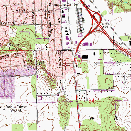 Topographic Map of The Salon Professional Academy Eau Claire, WI