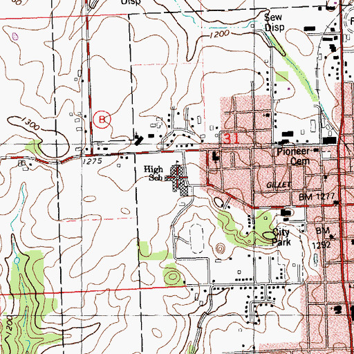 Topographic Map of Vernon County Area Better Futures High School, WI