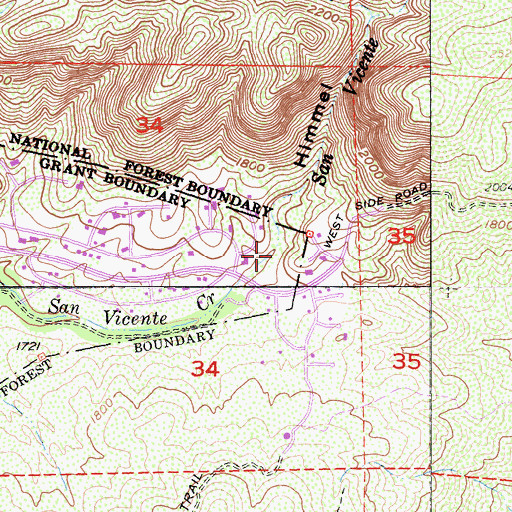 Topographic Map of Himmel Canyon, CA