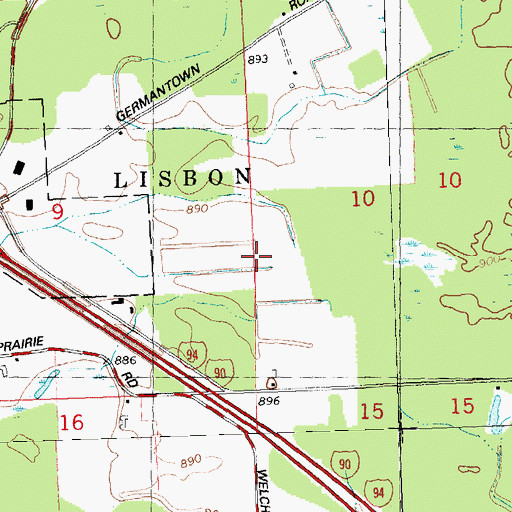 Topographic Map of New Lisbon Correctional Institution School, WI