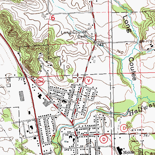 Topographic Map of Evergreen Elementary School, WI