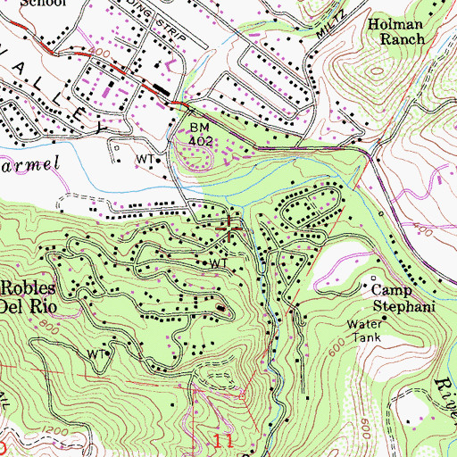 Topographic Map of Hitchcock Canyon, CA