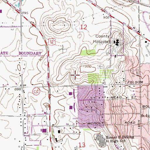 Topographic Map of Eau Claire Lutheran School, WI