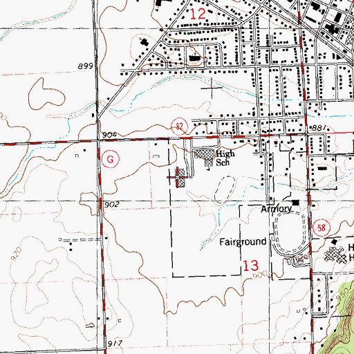Topographic Map of Grayside Elementary School, WI