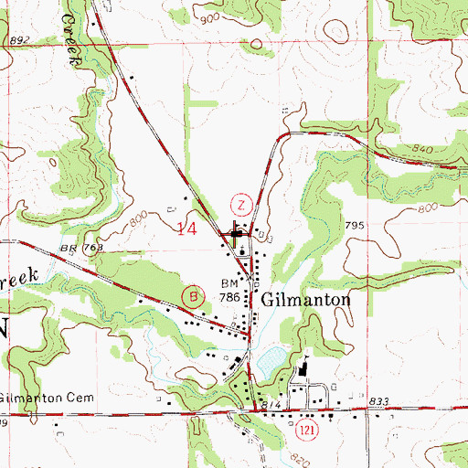 Topographic Map of Gilmanton Elementary School, WI