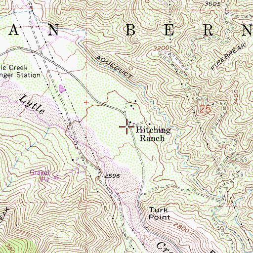 Topographic Map of Hitching Ranch, CA