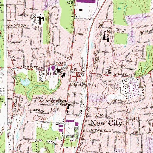 Topographic Map of New City Fire Engine Company 1, NY