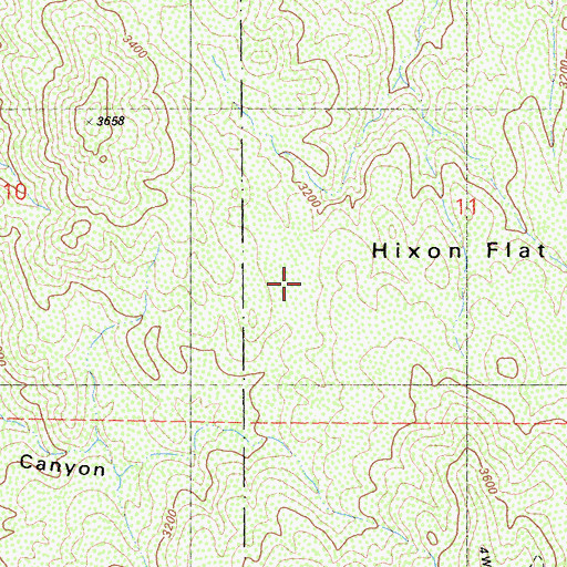 Topographic Map of Hixon Flat, CA