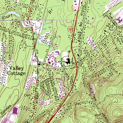 Topographic Map of Valley Cottage Fire District, NY