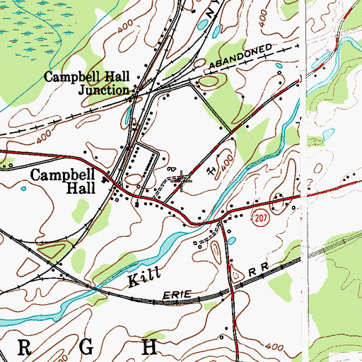 Topographic Map of Campbell Hall Fire Department, NY