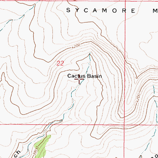 Topographic Map of Cactus Basin, AZ