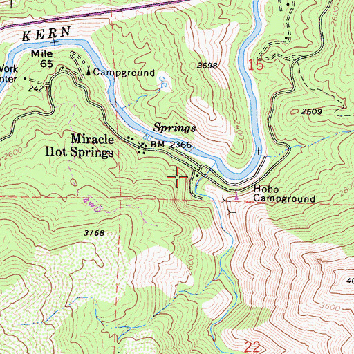 Topographic Map of Hobo Forest Service Station, CA