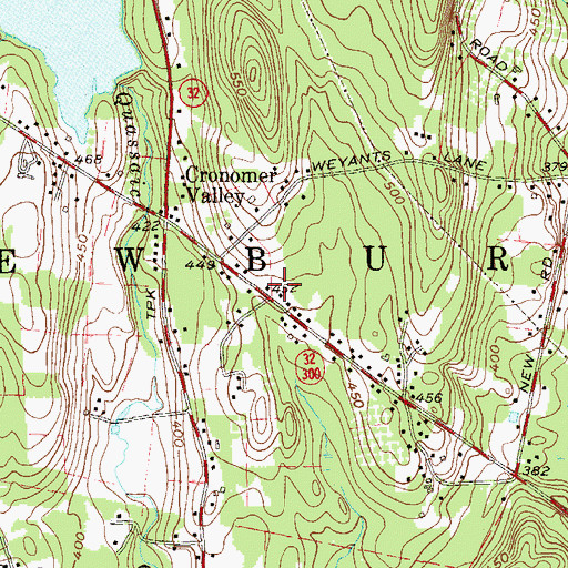 Topographic Map of Cronomer Valley Fire Department, NY