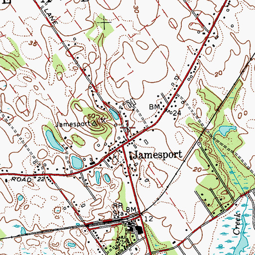 Topographic Map of Jamesport Fire Department Headquarters, NY