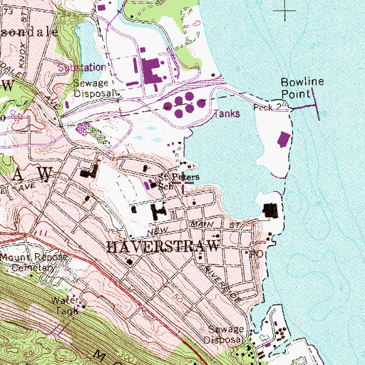 Topographic Map of Haverstraw Fire Department Lady Warren Hose Company 5, NY