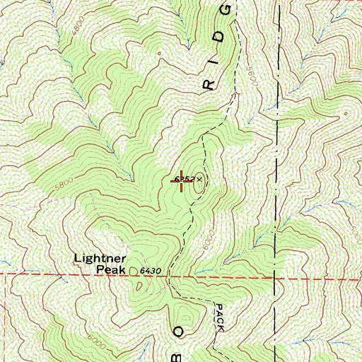 Topographic Map of Hobo Ridge, CA
