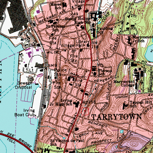 Topographic Map of Tarrytown Fire Department Hope Hose Company 1, NY
