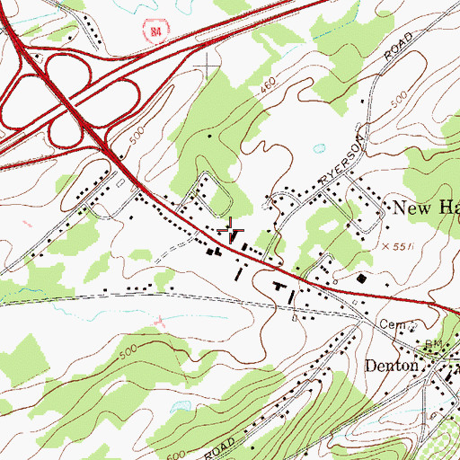 Topographic Map of New Hampton Fire Department, NY