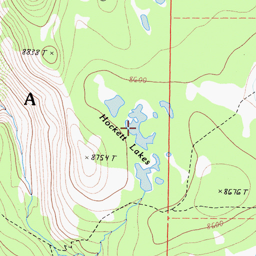 Topographic Map of Hockett Lakes, CA