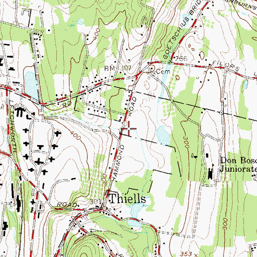 Topographic Map of David B Roche Volunteer Fire Company Arthur D Dresdner Substation, NY