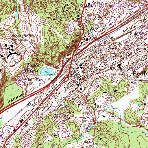 Topographic Map of Bedford Hills Fire Department, NY