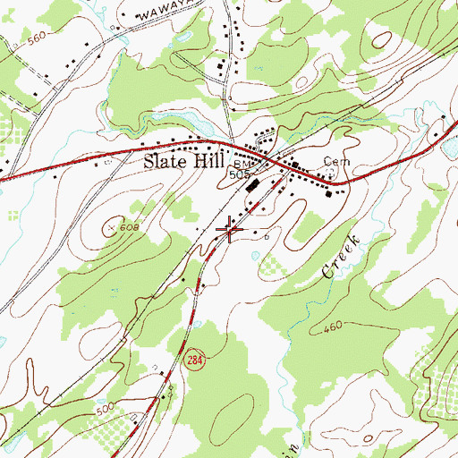 Topographic Map of Slate Hill Volunteer Fire Department, NY