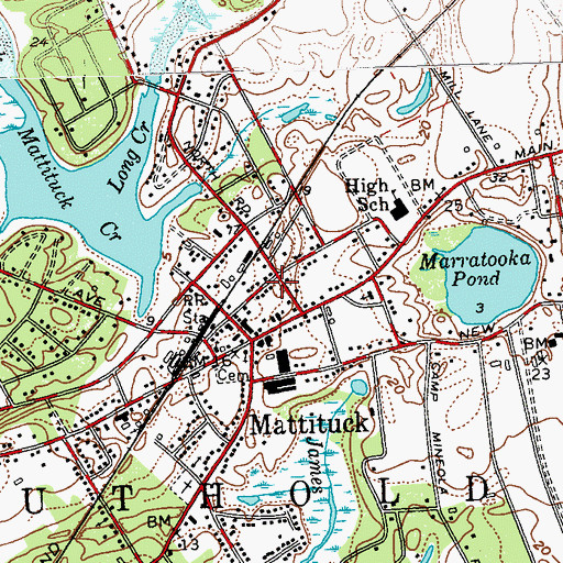 Topographic Map of Mattituck Fire Department, NY