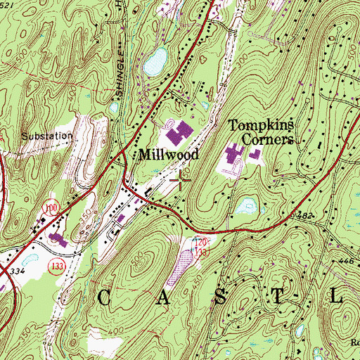 Topographic Map of Millwood Fire Company, NY