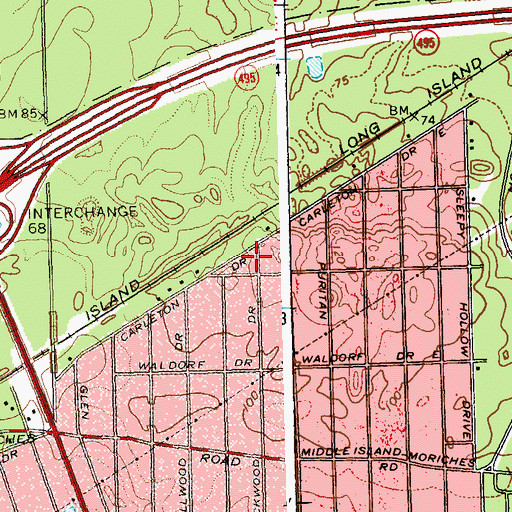 Topographic Map of Ridge Fire Department Company 2, NY