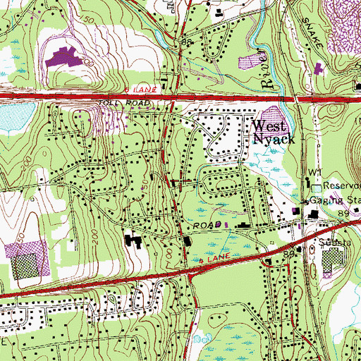 Topographic Map of West Nyack Fire Engine Company 1, NY