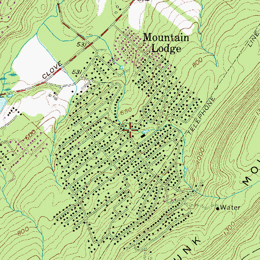 Topographic Map of Salisbury Mills Fire Department Mountain Lodge Park Fire Company, NY