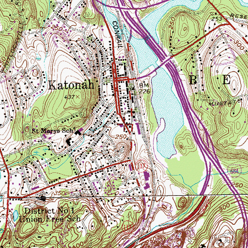 Topographic Map of Katonah Fire Department, NY