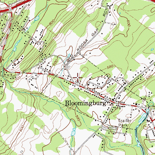 Topographic Map of Bloomingburg Volunteer Fire Company 1, NY