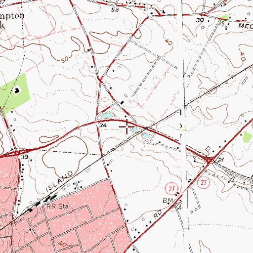 Topographic Map of Southampton Fire District, NY