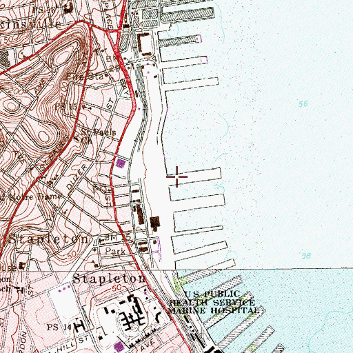 Topographic Map of Fire Department New York Marine Company 9, NY