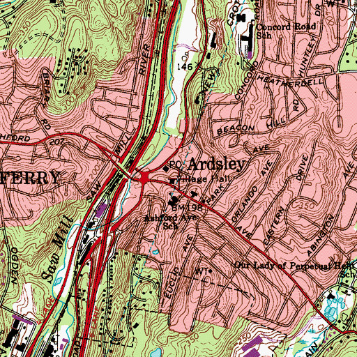 Topographic Map of Ardsley Fire Department, NY