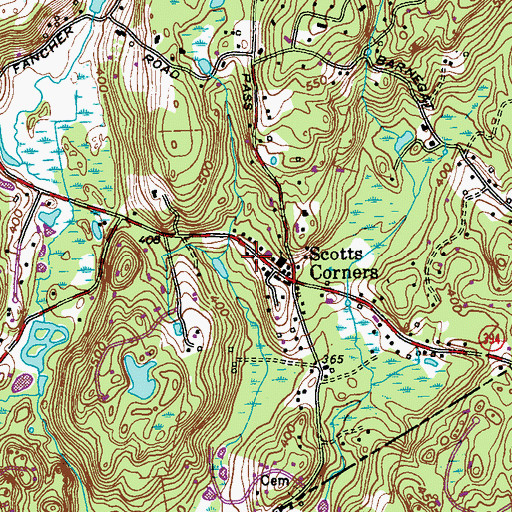 Topographic Map of Pound Ridge Volunteer Fire Department, NY
