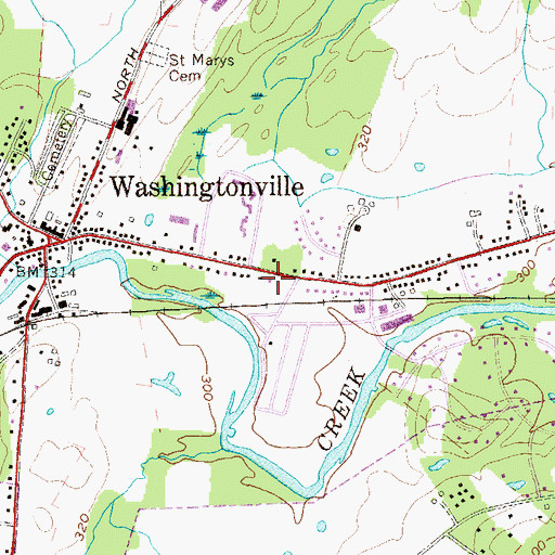 Topographic Map of Washingtonville Fire Department Monell Engine Company, NY