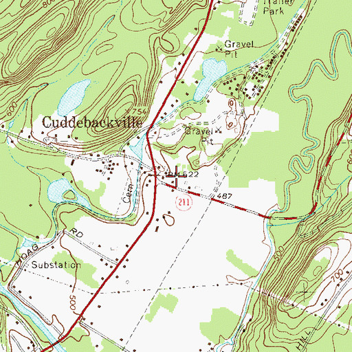 Topographic Map of Cuddebackville Fire District Station, NY