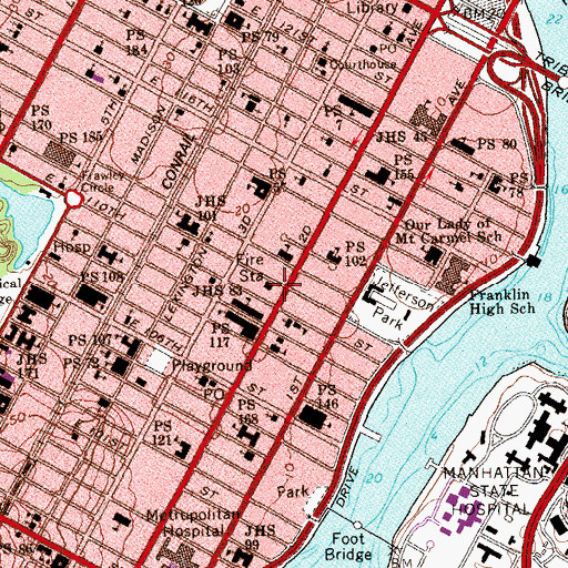 Topographic Map of Fire Department New York Engine 91, NY
