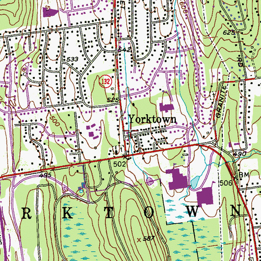 Topographic Map of Yorktown Heights Fire Department, NY