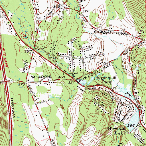 Topographic Map of Winona Lake Engine Company 1, NY
