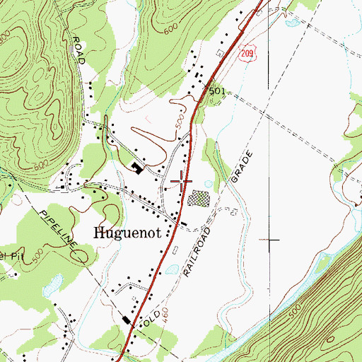 Topographic Map of Huguenot Fire Company, NY