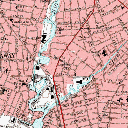 Topographic Map of Oceanside Volunteer Fire Department Oceanside Hose Company 1, NY