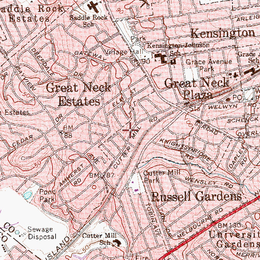 Topographic Map of Great Neck Vigilant Engine and Hook and Ladder Company, NY