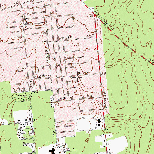 Topographic Map of Holbrook Volunteer Fire Department, NY