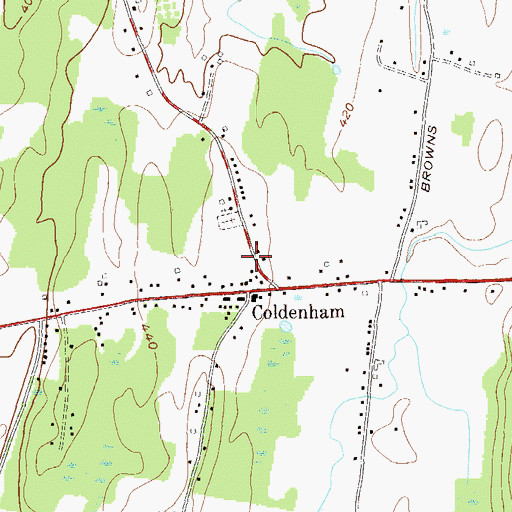 Topographic Map of Coldenham Fire Department, NY
