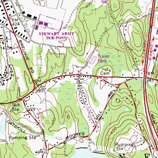 Topographic Map of Vails Gate Fire Company 2, NY